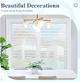 DOWELL Window Film Privacy 75x400cm Stripes Non Adhesive UV Protection view 5
