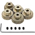 ShareGoo 7075 Aluminum Alloy 48P 3.175mm Pinion Gear Sets 23T 24T 25T 26T 27T Motor Gears Fit 3.175mm (1/8-Inch) Shaft Compatible with HPI Losi Axial Traxxas Tamiya 1/10 RC Car,5Pack