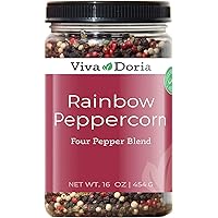 Viva Doria Rainbow Blend Peppercorn, Steam Sterilized Whole Black Pepper, Whole Green Pepper, Whole Pink Pepper, Whole…