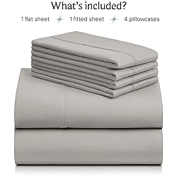 LuxClub 6 PC California King Sheet Set, Breathable