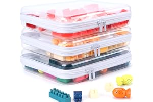 YOPCDJ 3 Pack Clear Hard Shell Zipper Case, Clear Zipper Pouches Waterproof Makeup Organizer & Travel Toiletry Bag, Diaper Bag Organizing Pouches, Plastic Pouch for Office Home Storage, Large Size