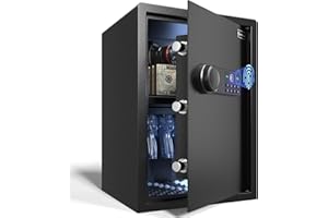 XDeer Biometric Safe Box, Quick-Access Security Safe Box with Upgraded Fingerprint, Steel Handgun Safe Lock Box for Kid/Home/Office (2.04 Cubic Feet)
