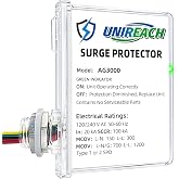 AG3000 HVAC Surge Protector, 120/240V AC, TPMOV Whole House Protection | Protects HVAC and home appliances with TPMOV surge protection, LED status indicator, and durable indoor/outdoor housing.