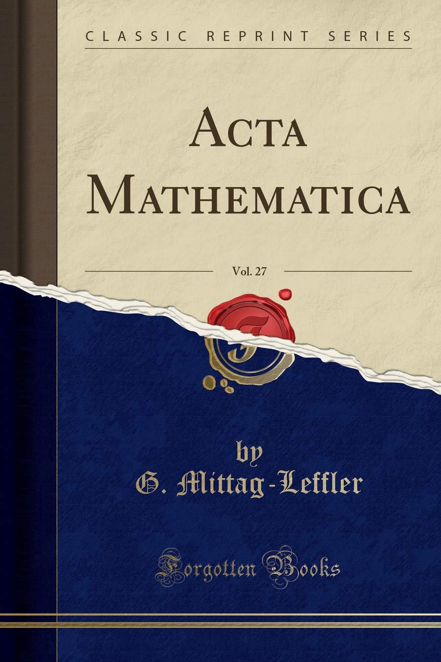 Acta Mathematica, Vol. 27