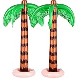 Inflatable Palm Trees Jumbo Coconut Trees Beach Backdrop Favor for Summer Beach Hawaiian Tropical Birthday Backyard Luau Pool