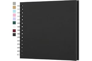 Yopih 8 x 8 Inch Hardcover Kraft Blank Page DIY Scrapbook Photo Album, 40 Pages (20 Sheets) - Perfect for Wedding Anniversaries, Family Memories, and Small Scrapbooking Projects