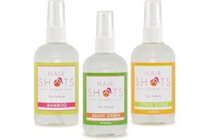 HAIR SHOTS BY AMY Hair Shots Heat Activated Hair Fragrance Always Fresh & Crisp Bundle 3 Items: Asian Green, Bamboo, Citrus Sugar
