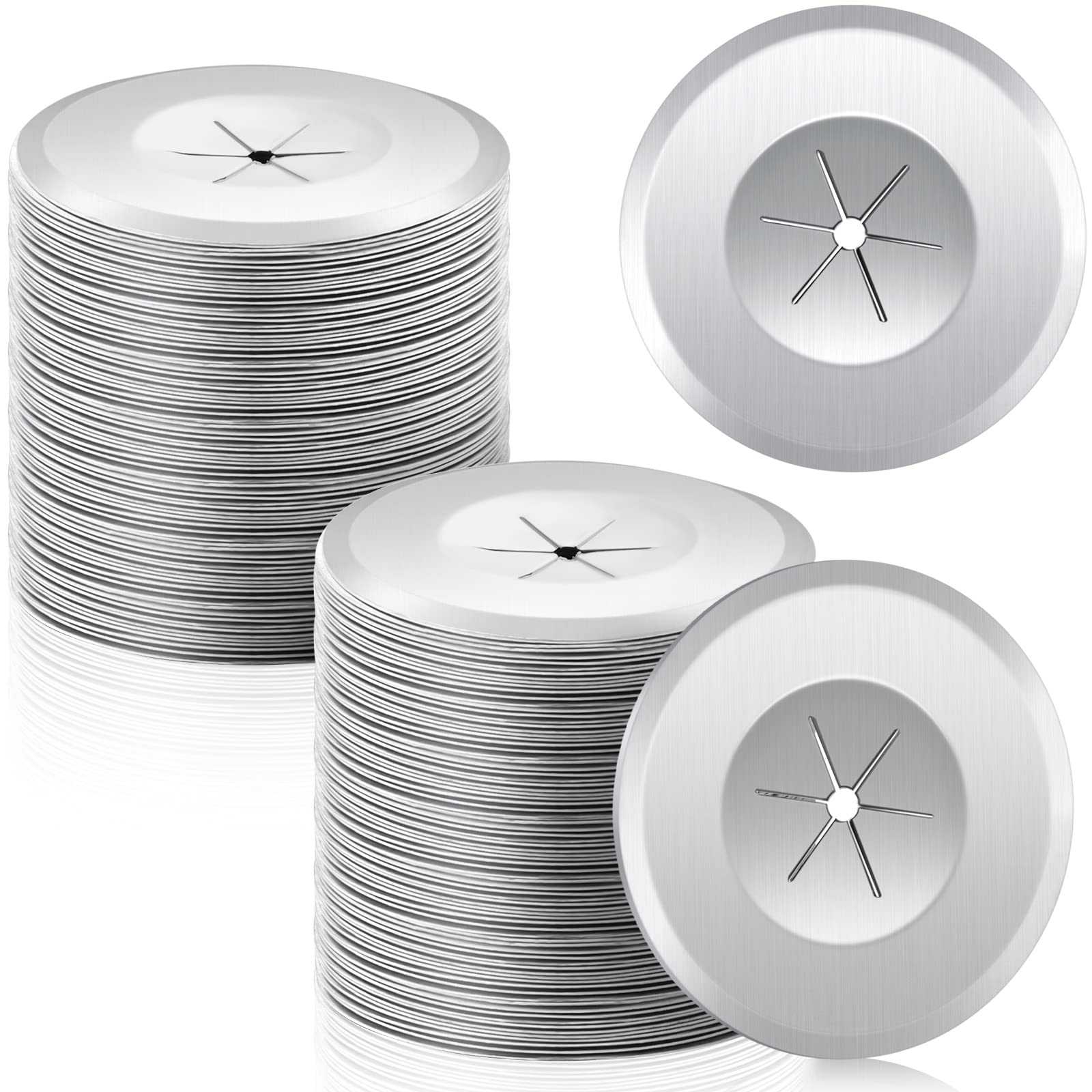 Photo 1 of 1.5 Inch Perforated Insulation Pins Self Locking Washers Flat Washer Round Galvanized Steel Plaster Washers for Wall and Ceiling (200 Pieces)