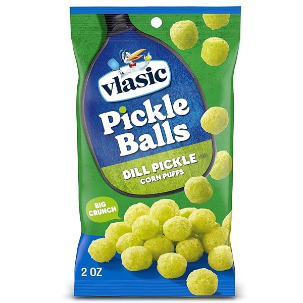 VLASIC PICKLE BALLS, DILL PICKLE FLAVORED CORN PUFFS,...
