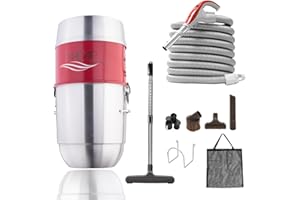 Nadair 700 AW Compact and Powerful Central Vacuum System, Hybrid Filtration (with or Without Disposable Bags), 22L or 5.8 Gal, with 30ft Deluxe Accessory Kit Included, Silver
