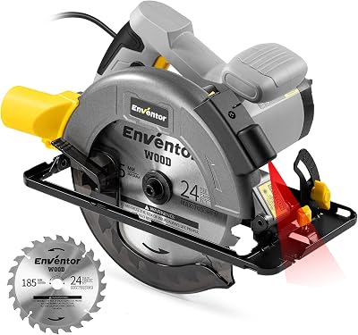 Enventor 1400W Circular Saw with Laser Guide 6000RPM 185mm Blade