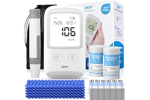 FOVIFLXY IMDK Blood Glucose Monitor Kit, 𝗖𝗹𝗶𝗻𝗶𝗰𝗮𝗹𝗹𝘆 𝗔𝗰𝗰𝘂𝗿𝗮𝘁𝗲 Blood Sugar Test Kit with 100*Glucometer Strips, 100*Lancets, 1*Lancing Devices, No Coding Required