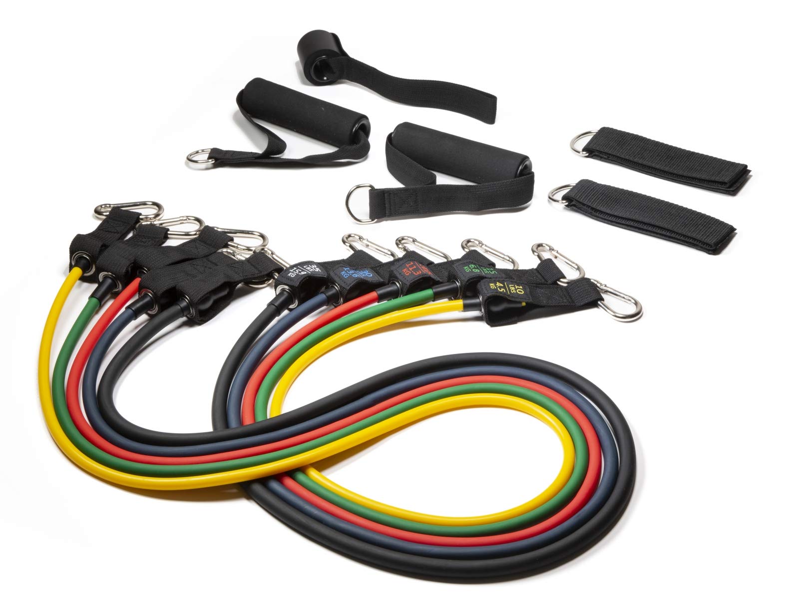 Technaxx Lifenaxx 11 Piece Fitness Set Resistance Bands Exercise Tubes Straps Foam Handles Elastic Pull Rope Stretching for Men Women Crossfit Body Builder LX-024