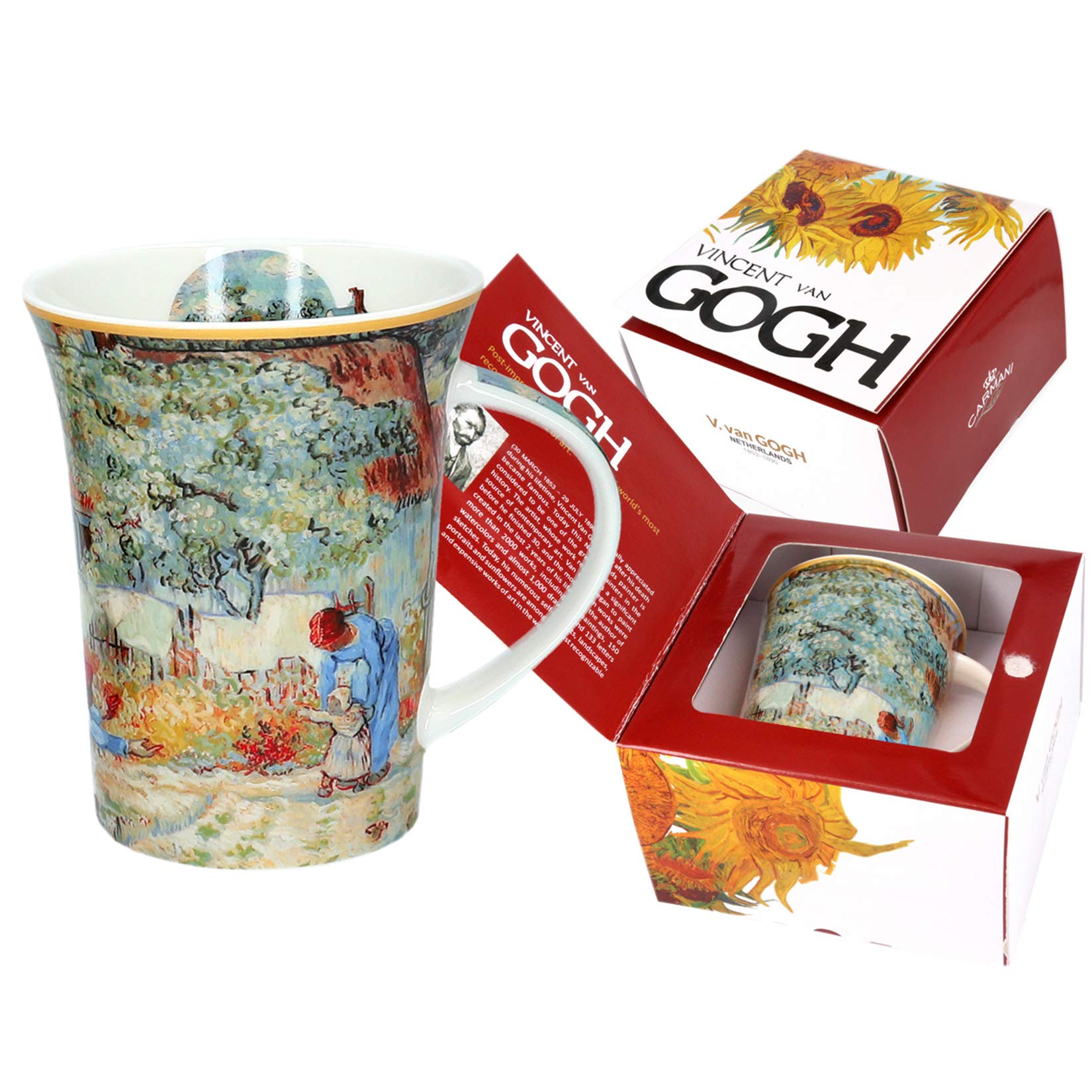 Carmani - Porcelain Mug Decorated with 'First Step' by Vincent Van Gogh 350ml