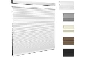 Boolegon Top Down Bottom Up Blackout Cellular Shades Cordless Color Match Honeycomb Blinds for Windows Custom Size, White, 36" W x 56" H