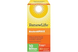 Renew Life BoulardiiMAX, Intestinal Targeting, Antibiotic-Associated Diarrhea, Travel Support Probiotic, 30 Vegetable Capsule
