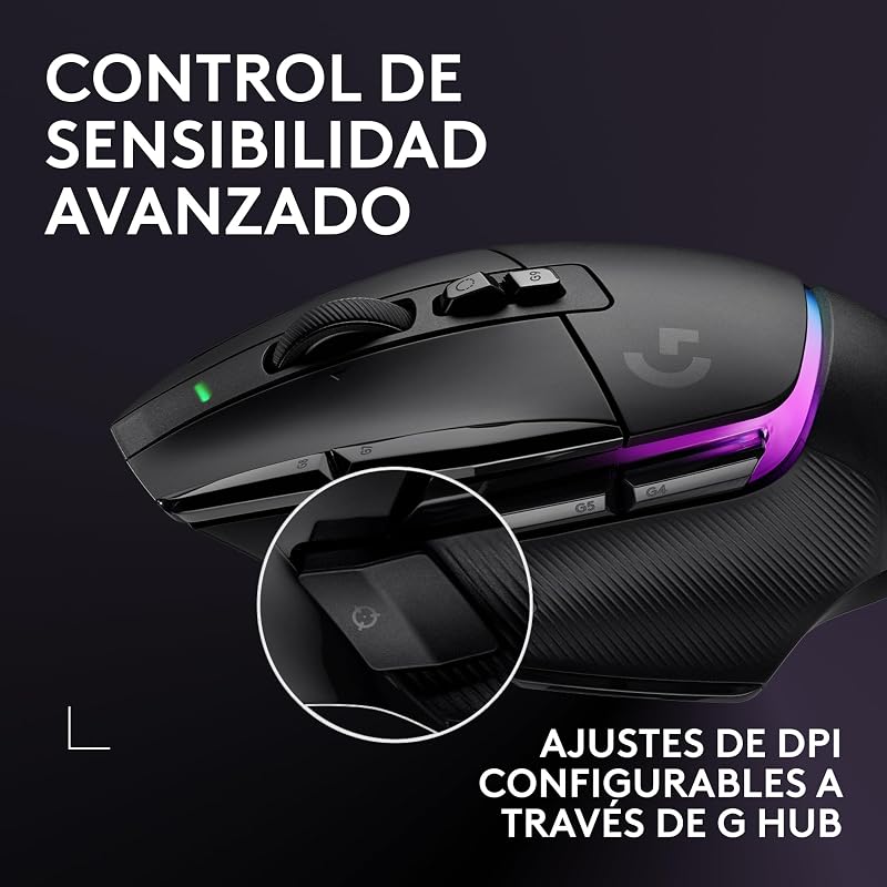 G502 X Plus, Ratón inalámbrico Gaming - Negro