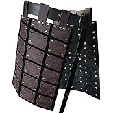 HiiFeuer Medieval Faux Leather Thigh Armor, Retro Double Sides Waist Armor with Belt, Mercenary&Knights Skirt Armor for LARP