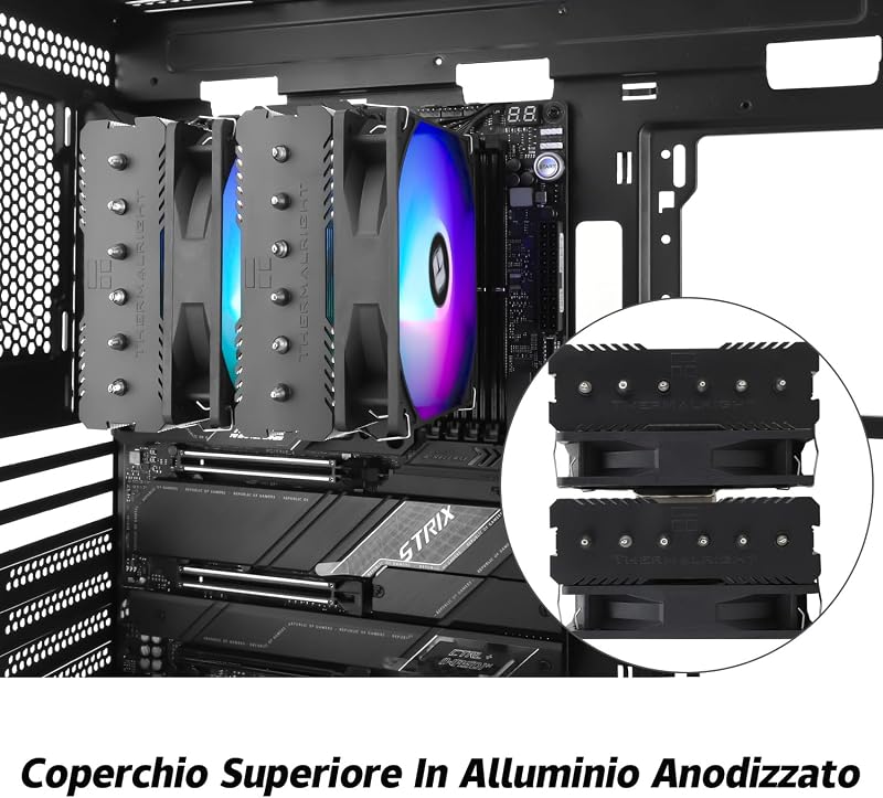 TR Peerless Assassin 120 SE ARGB Refroidisseur d'air CPU, 6 caloducs refroidisseur de CPU, double ventilateur 120mm TL-C12C-S PWM, technologie AGHP, pour AMD AM4/Intel 1700/1150/1151/1200
