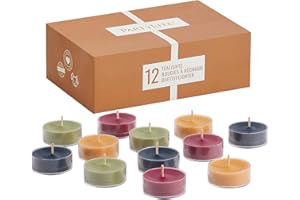 PartyLite Set of 12 Tea Lights Sampler Candles, Aromatherapy Holiday Hideaway Scented Candles Gift Set, Up to 4 to 6 Hours Burn Time