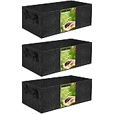 3 Pack Plant Grow Bags,Breathable Fabric Raised Garden Bed,36L/9.5 Gallon 400GSM Heavy Duty Rectangle Growing Pots for Vegetable,Flowers,Fruit/ Flower Planter Containers with Handles(60x30x20cm)