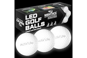 Activ Life Super Bright LED Golf Balls, 8 Minutes to Retrieve Ball & 40 Hours Battery Life, Golf Balls That Light Up at Night, Glow in The Dark, Ideal Gift for Men Women Golf Lovers