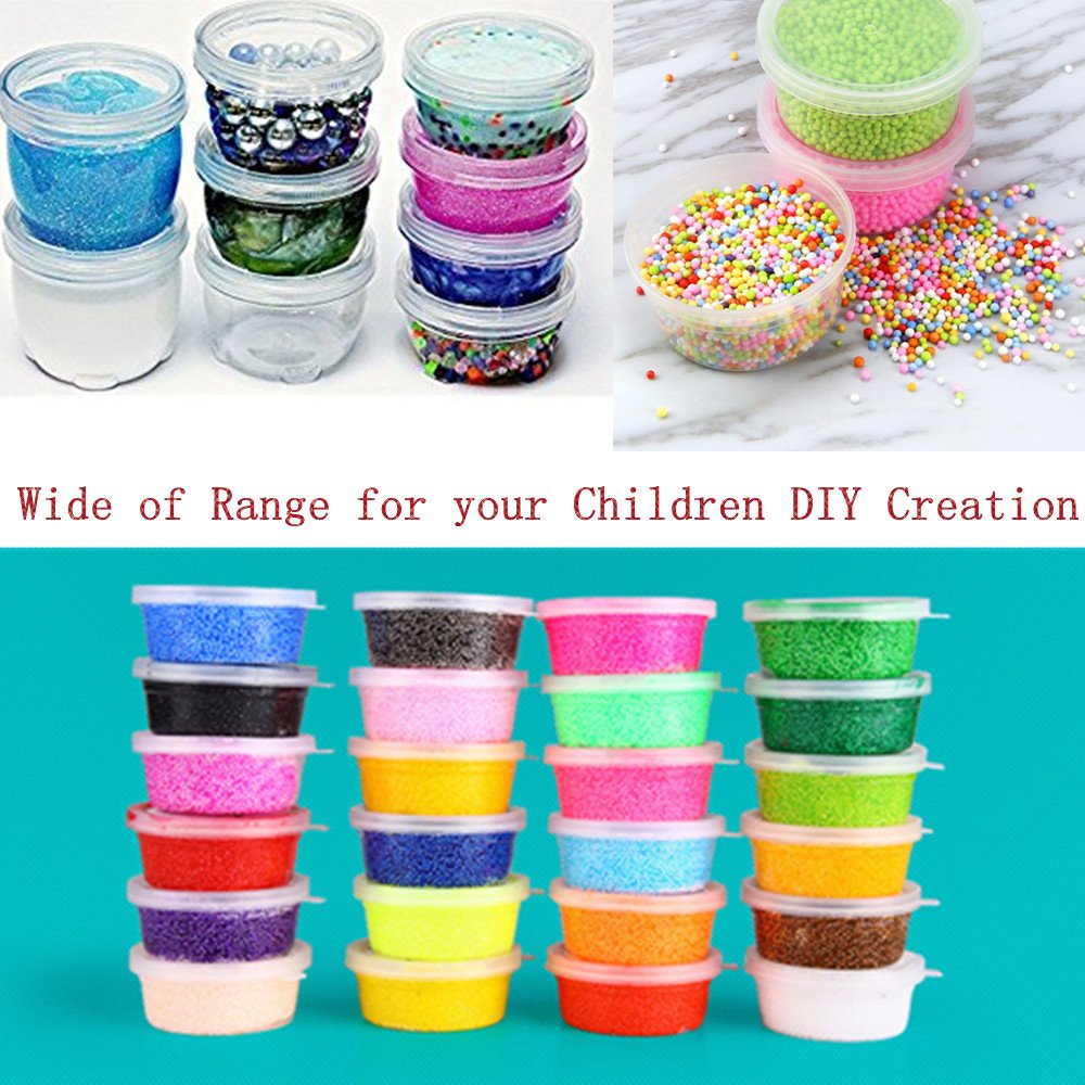 Slime Storage Jars - 15 Pack Foam Ball Storage Containers with Lids for All Your Glue Putty Making