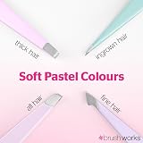 Brushworks HD 4 Piece Combination Tweezer Set Pastels - Stainless Steel view 5