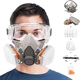 ANUNU Chemical Respirator Mask w/ Filters & Goggles for Paint Epoxy Resin view 1