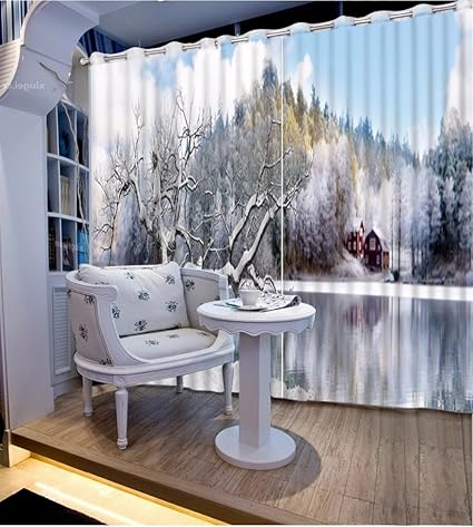 Amazon Com Sproud Modern Fashion Curtains Printing Snow Scenery