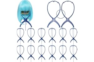 KUKLIPJIM 40 Pack 14 Inches Wig Stand, Durable Wig Holder for Multiple Wigs, Lightweight, Collapsible Short Wig Stand for Easy Storage & Transport, Maintain Your Wigs in Perfect Shape