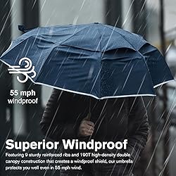 G4Free 42 Inch Eco Windproof Folding Umbrella for