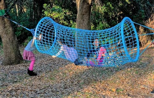 bintiva Outdoor Playground Rope Tunnel Suspension Crawl Bridge