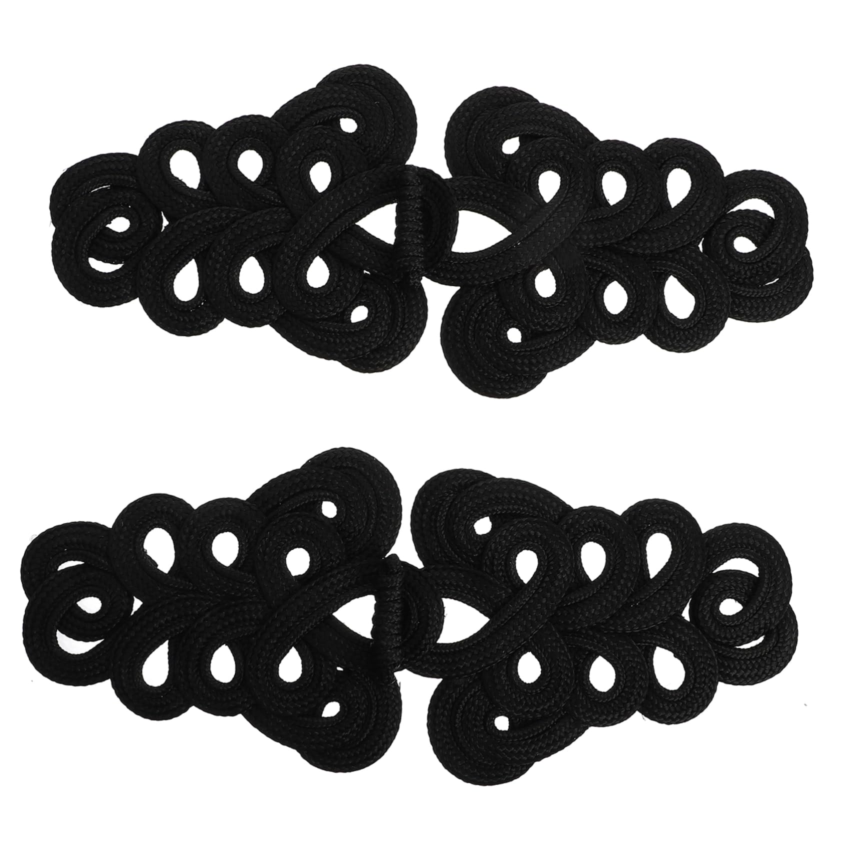 EXCEART Ancient Costume Buttons 2 Pairs Han Suit Buckles Performance Waist Seal Accessories with Chinese Knot Frog Closures for Cheongsam Dress Coat Fasteners