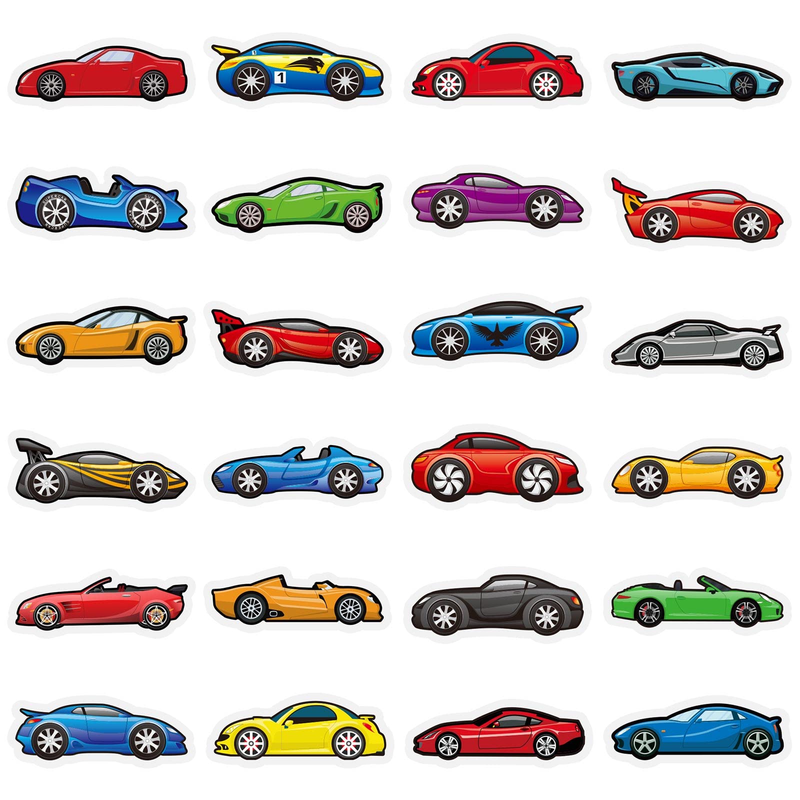 Photo 1 of 500 Pcs Race Car Stickers for Kids Sports Car Transportation Vehicle Stickers for Boys Toddler Teens Vehicle Themed Party Favors Teacher Reward Educational Toy Art Craft Activities