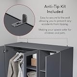 Vida Designs Riano 3 Door Mirrored Wardrobe Grey 170H x 115.4W x 53D cm view 6