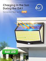 One Fire 468LED Solar Security Lights Outdoor Motion Sensor 2000LM 3 Modes view 2