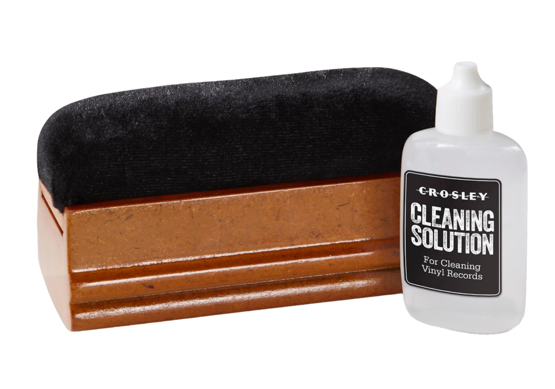 Crosley Record/Vinyl/LP Cleaning Kit with Cleaning Solution and Brush - Black/Paprika