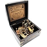 J. Scott London Brass Sextant – Vintage Solid Antique Nautical Maritime Navigation Instrument with Hardwood Display Box – Functional Ship History Decor & Gift