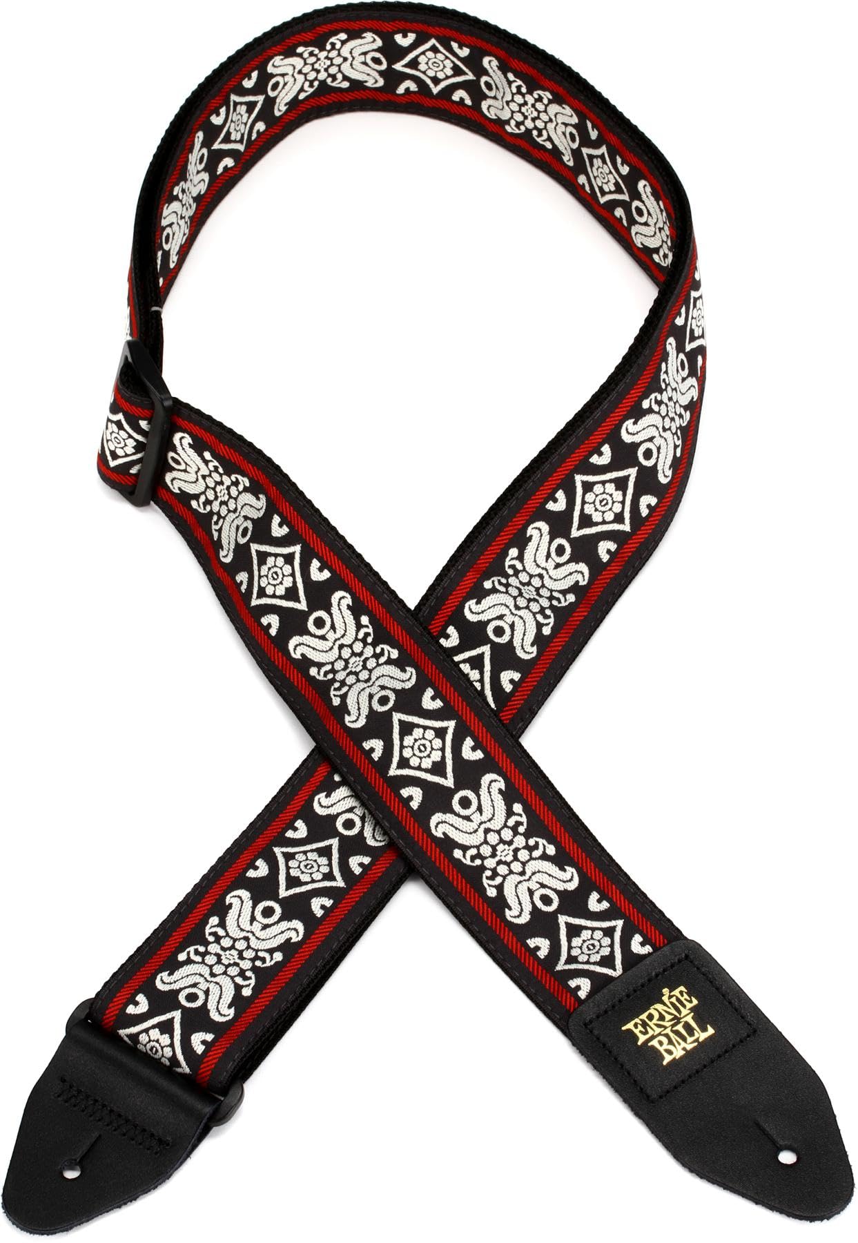 Ernie Ball Blackjack Red Jacquard Guitar Strap — image 1