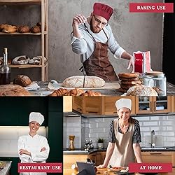 TIESOME 2PCS Chef Hat Adjustable Elastic Baker