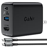 ACEFAST GaN PD65W 3 Port(USB C+USB A+4K/HD) Fast