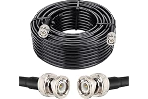 MOOKEERF BNC Male to BNC Male Cable 50ft,50 Ohm BNC Cable,Low Loss RG8X Coaxial Cable with BNC Male to Male Connectors,BNC An