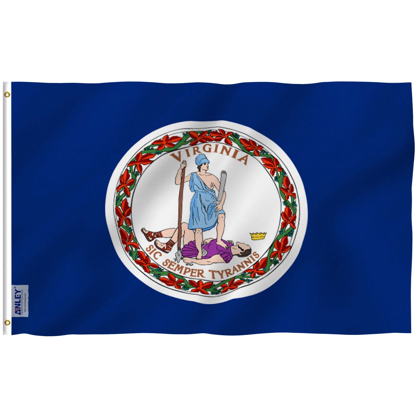 ANLEY Fly Breeze 3x5 Foot Virginia State Polyester Flag - Vivid Color and UV Fade Resistant - Canvas Header and Double Stitched - Virginia VA State Flags with Brass Grommets 3 X 5 Ft