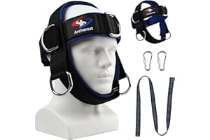 ARCHEREST Fitness Neck Head Harness Trainer, Adjustable Chin Strap and Head Harness Strength, Neoprene Neck Exerciser for Weight Lifting, Home and Gym Use