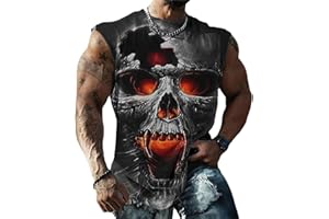 YIBIMOTTO Men's Casual Tank Tops Summer Beach Novelty Sleeveless Vest Gym Workout Cool T-Shirts Athletic Undershirt Fitness R