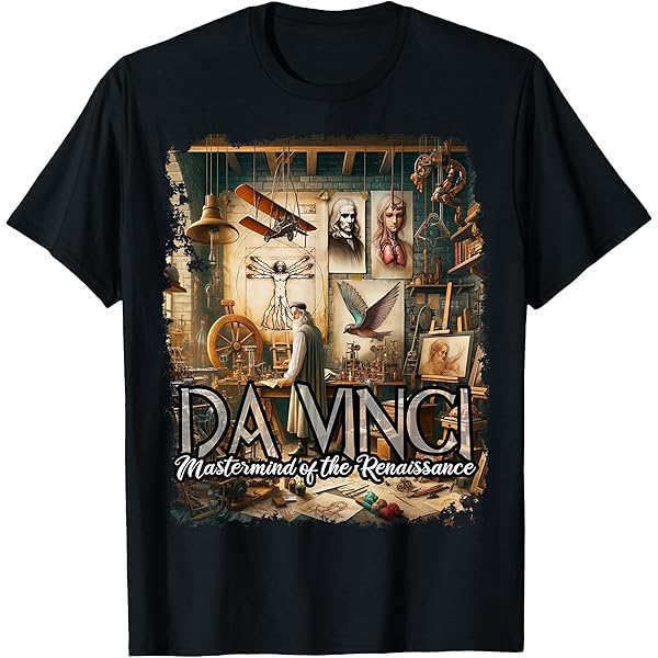 Amazon.com: Leonardo da Vinci T-Shirt Vitruvian Man Tee Shirt T