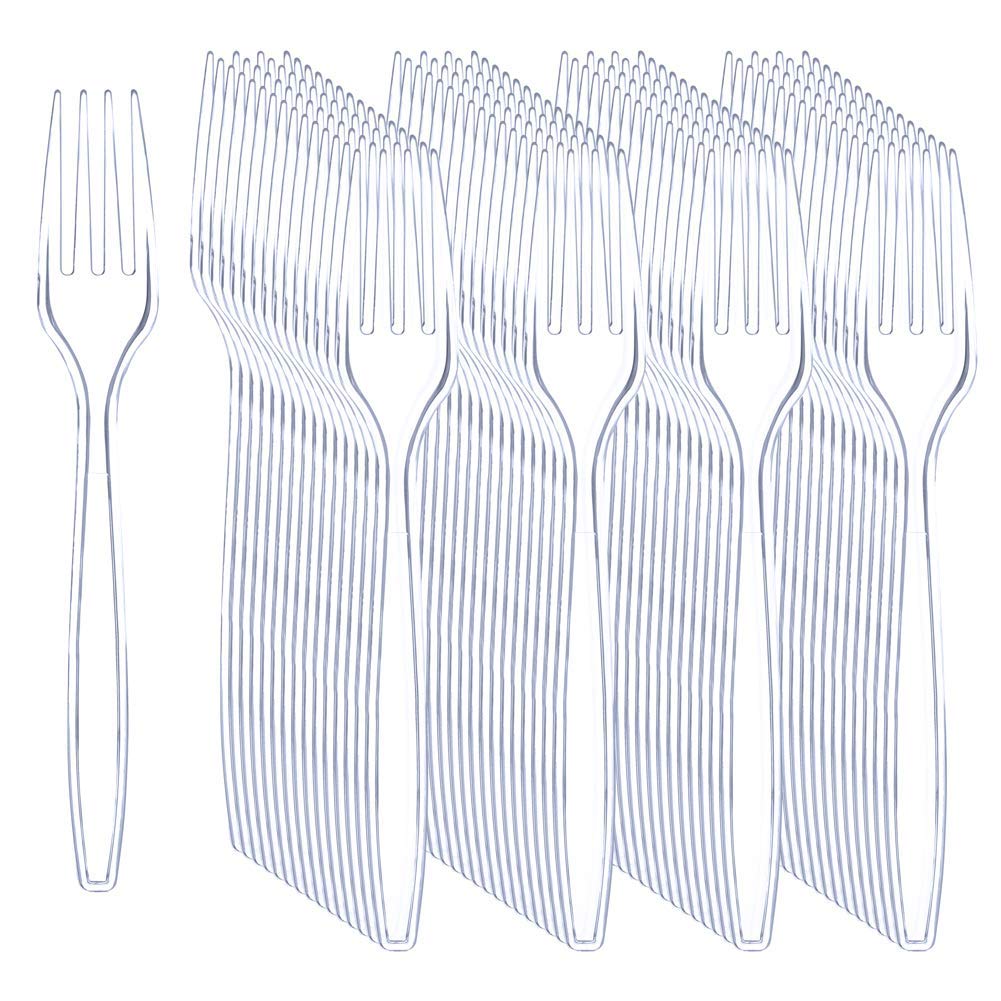 Photo 1 of Liacere 360Pcs Clear Plastic Forks -Disposable Plastic Forks BPA-Free, 6.7-inch Heavy Duty Clear Disposable Cutlery, Suitable for Parties and Restaurants, Perfection at the Tip of Your Fork