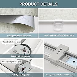 Cordless Roller Shades Blackout Blinds for Windows