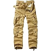 TRGPSG Men's Cargo Pants Camo Casual Pants Relaxed Fit Cotton Work Pants with Multi Pocket